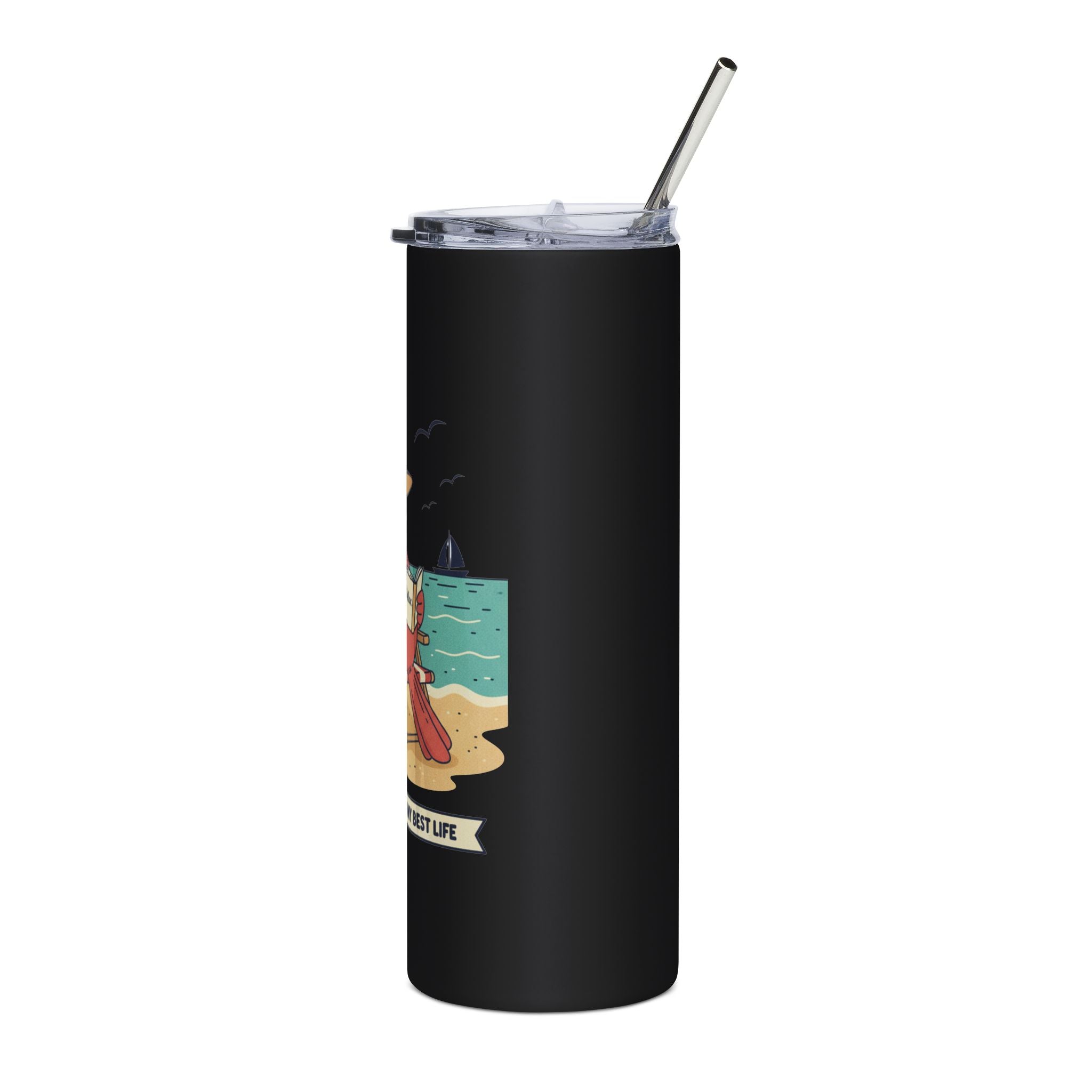20oz Stainless Steel Tumbler — "Retired & Living My Best Life"