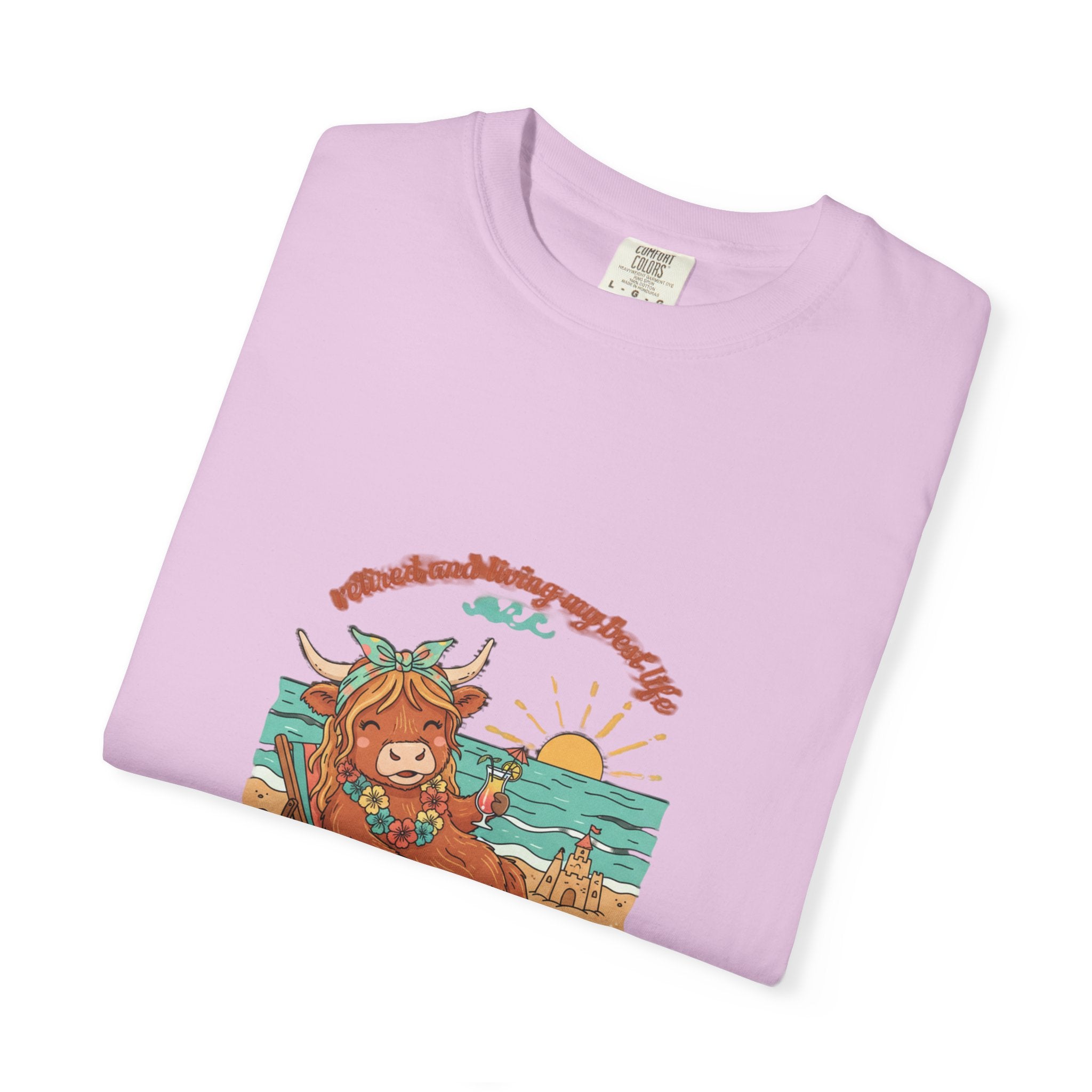 Retired Highland Cow at the Beach T-shirt