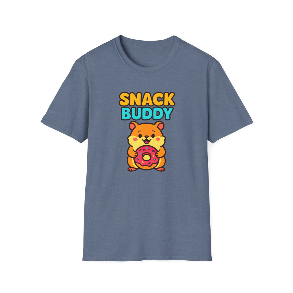 Snack Buddy T‑Shirt — Cute Cartoon Hamster Holding Donut
