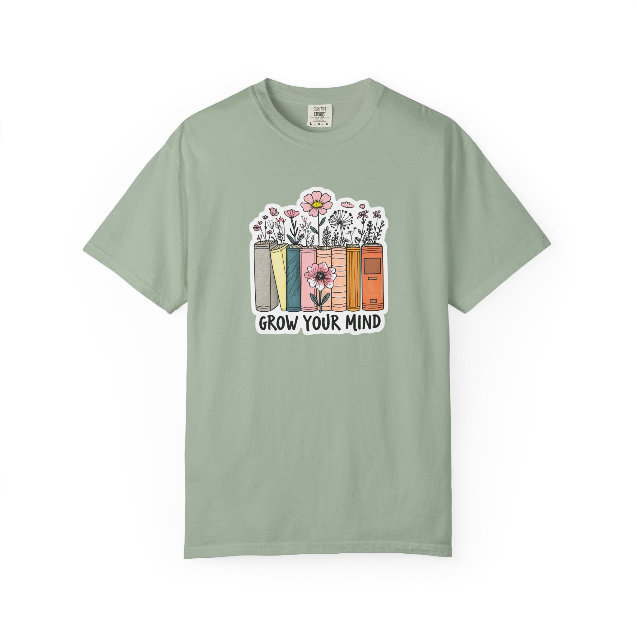 Grow Your Mind Book Stack T-Shirt