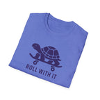 T-Shirt — "Roll With It" Turtle Skateboard Graphic Tee