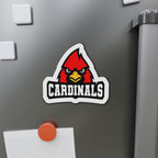 Cardinals Mascot Die-Cut Magnet — School Team Logo Refrigerator Sticker