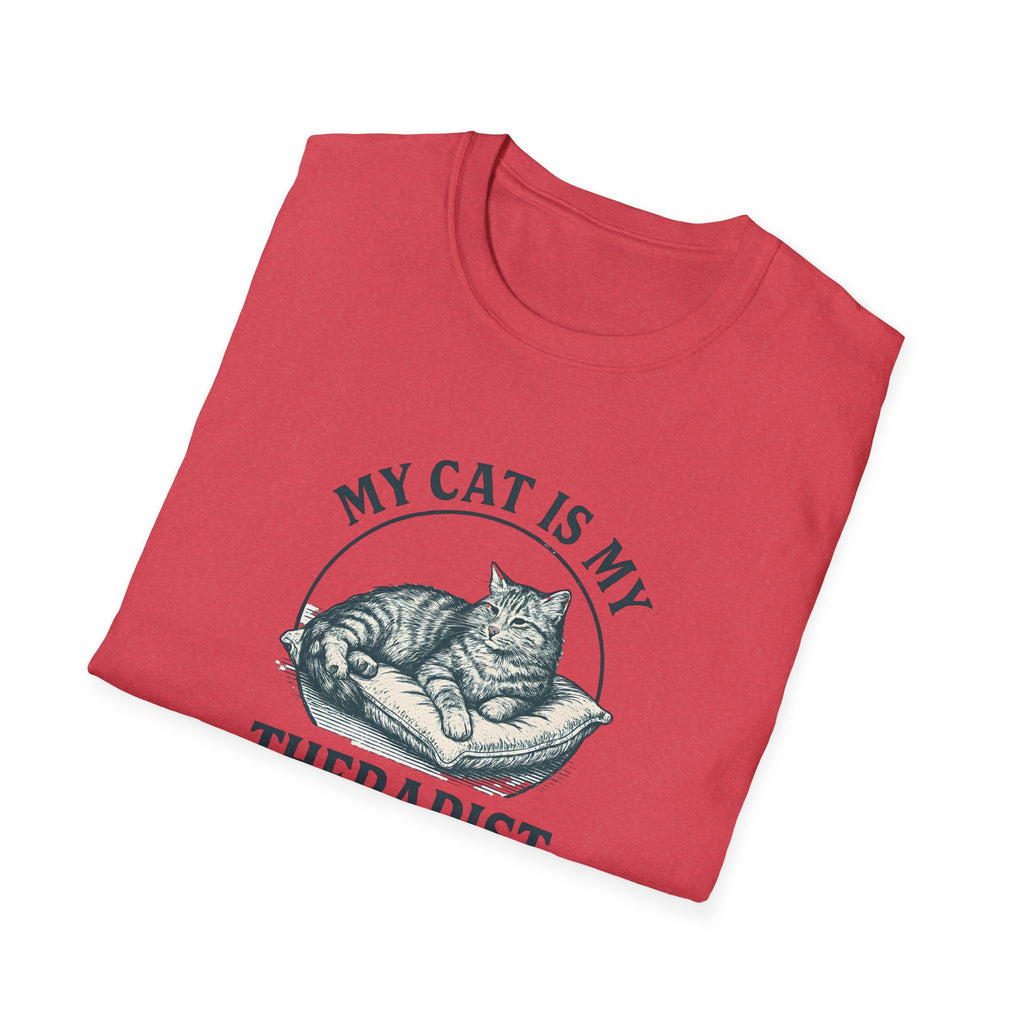 Cat Therapist T-Shirt — "My Cat Is My Therapist" Funny Cat Lover Tee