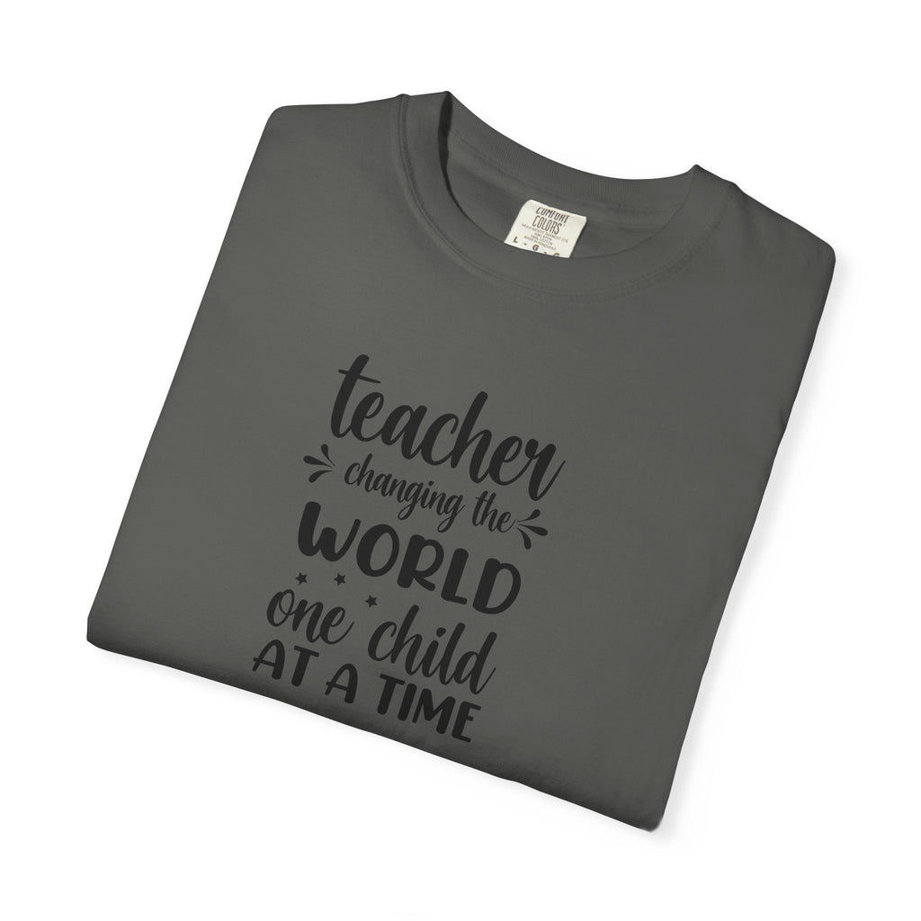 Teacher T-Shirt – "Changing the World One Child at a Time" Inspirational Educator Tee