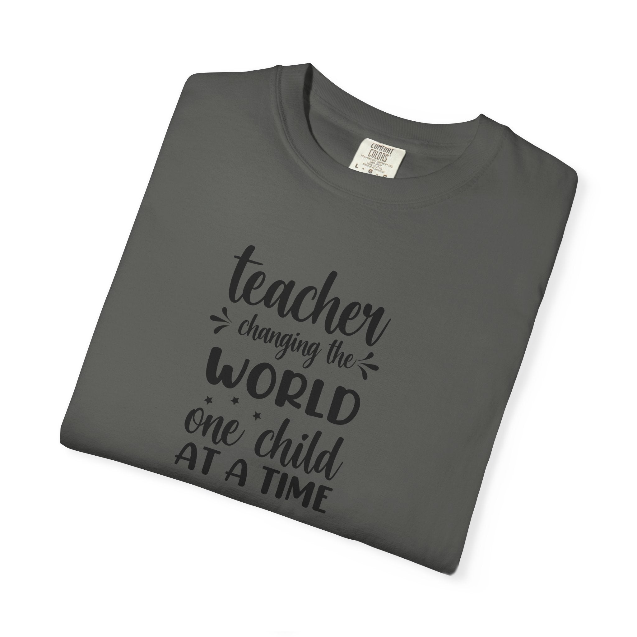 Teacher T-Shirt – "Changing the World One Child at a Time" Inspirational Educator Tee