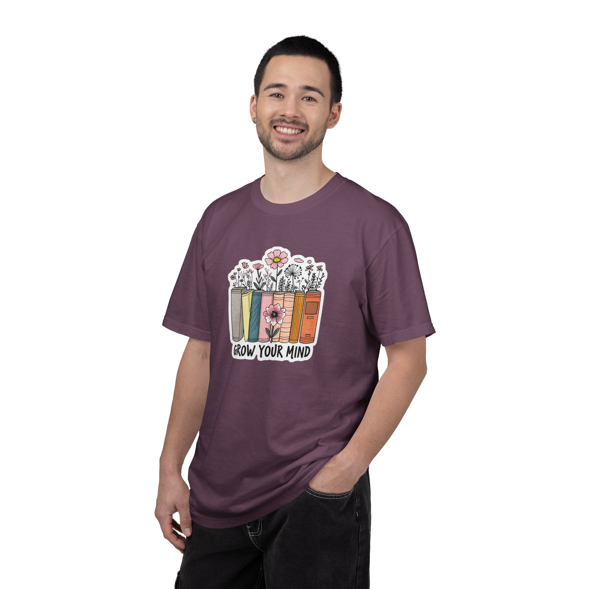 Grow Your Mind Book Stack T-Shirt
