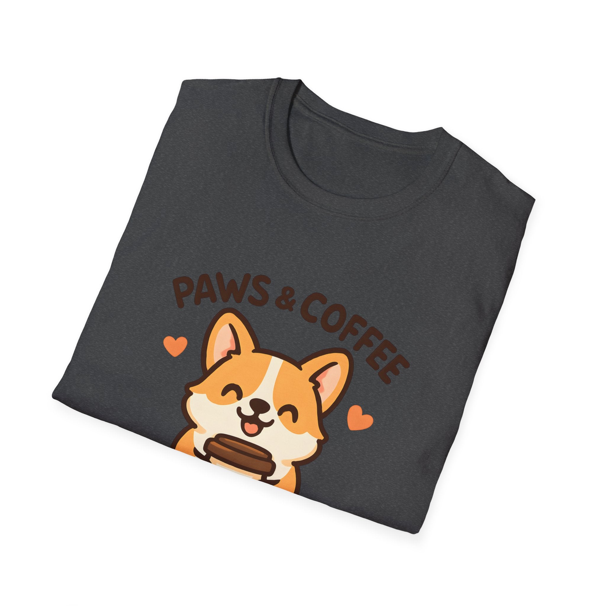 Paws & Coffee Corgi T-Shirt — Cute Dog Lover Coffee Tee