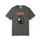 Coffee Cat T-Shirt — Cute Black Cat Holding Coffee Graphic Tee
