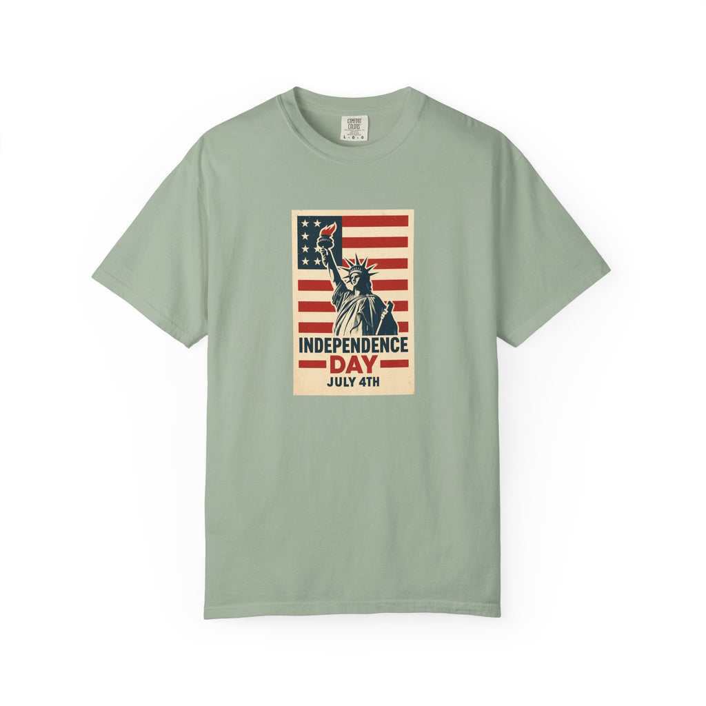 Independence Day T-Shirt – Statue of Liberty American Flag July 4th Graphic Tee