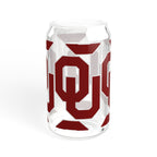 OU Logo 16oz Glass Sipper with Bamboo Lid — Oklahoma Sooners Drink Tumbler