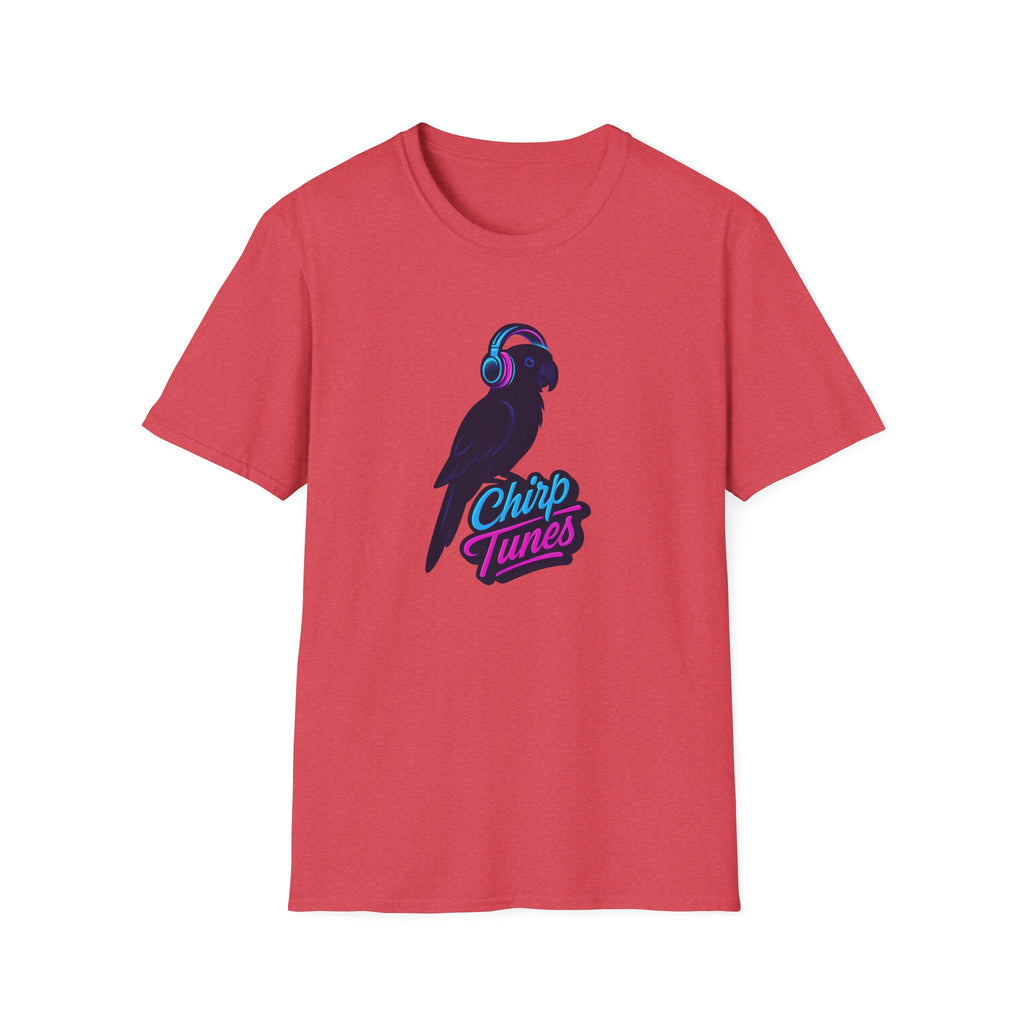 T-Shirt — 'Chirp Tunes' Parrot with Headphones Graphic Tee