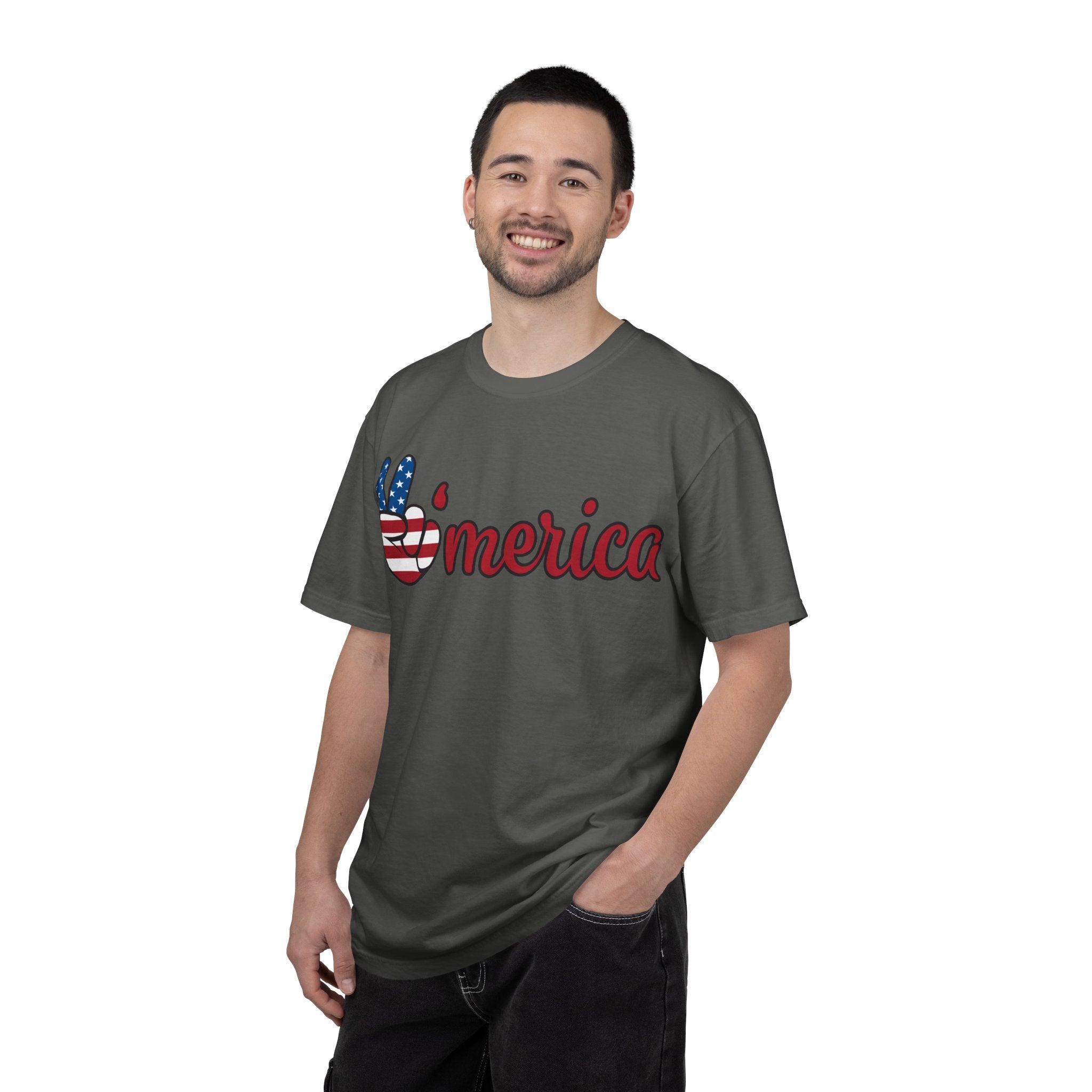 'Merica Peace Sign T-Shirt — Patriotic USA Flag Graphic Tee for 4th of July