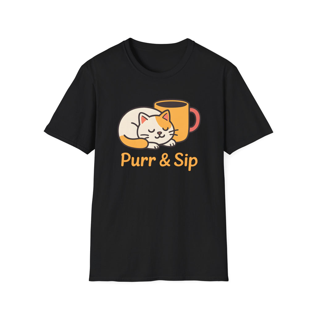 Purr & Sip Cat Coffee T-Shirt