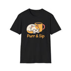 Purr & Sip Cat Coffee T-Shirt