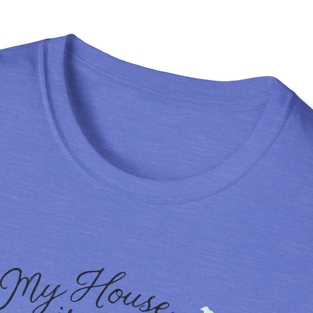 Dog House Watercolor T-Shirt — "My House is a Zoo" Cute Pet Lover Tee