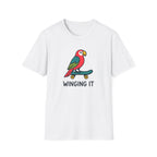 Winging It Parrot T-Shirt — Cute Skateboard Bird Graphic Tee
