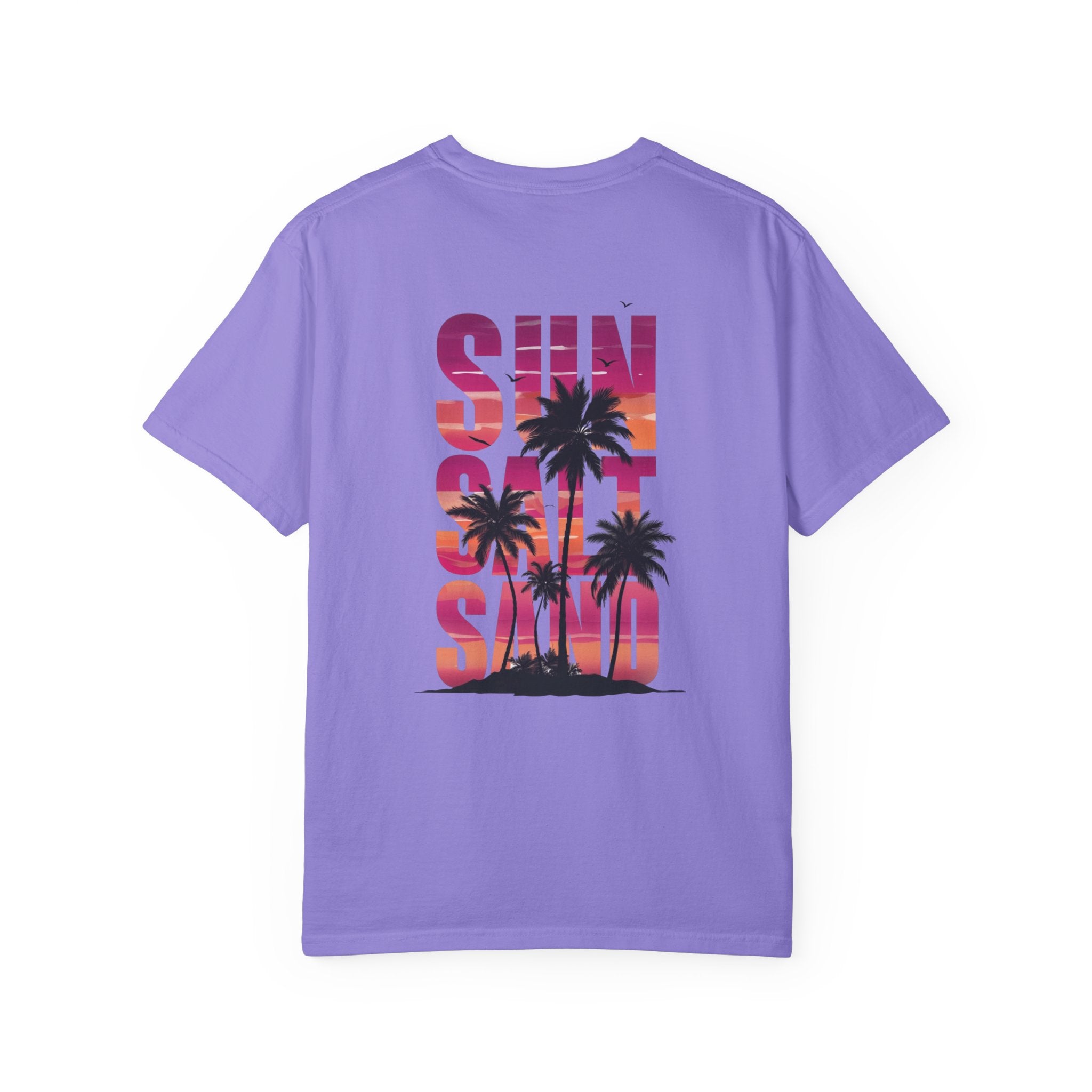 Sunset Sand T-Shirt — Palm Tree Beach Graphic Tee