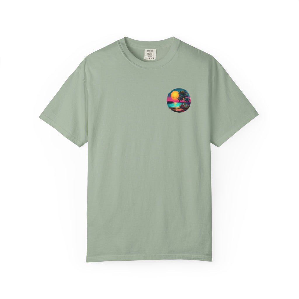 Sunset Sand T-Shirt — Palm Tree Beach Graphic Tee