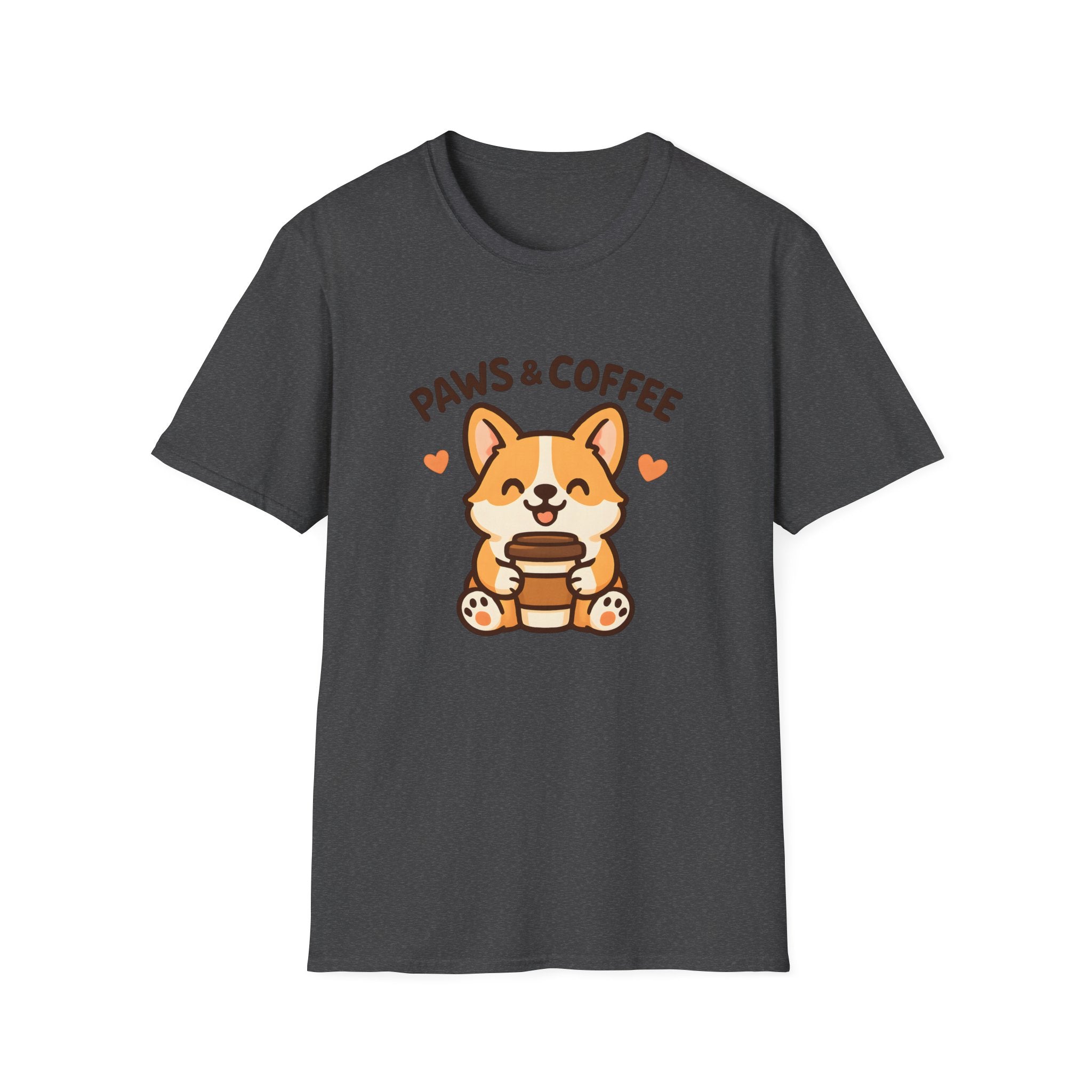 Paws & Coffee Corgi T-Shirt — Cute Dog Lover Coffee Tee