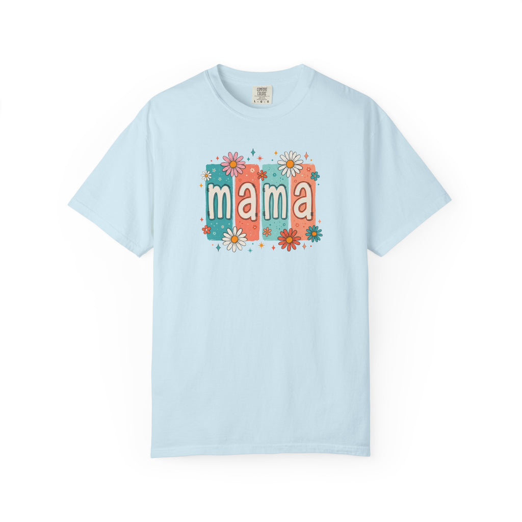 Mama Floral Tee — Retro Block Letter Mother's Day T-Shirt