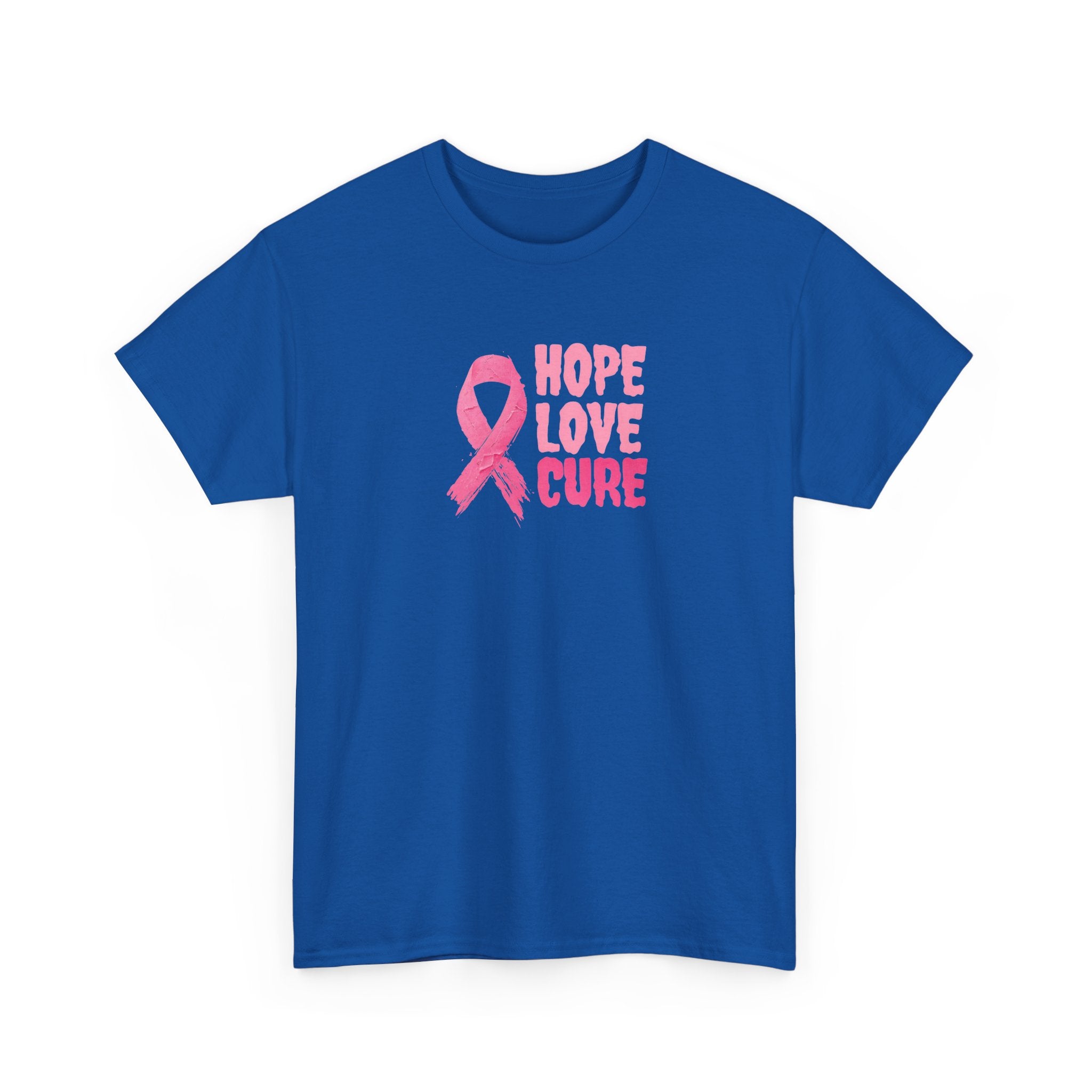 Breast Cancer Awareness Tee — Pink Ribbon "Hope Love Cure"