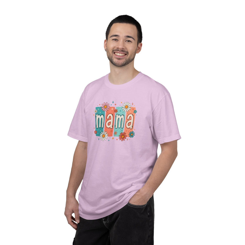 Mama Floral Tee — Retro Block Letter Mother's Day T-Shirt