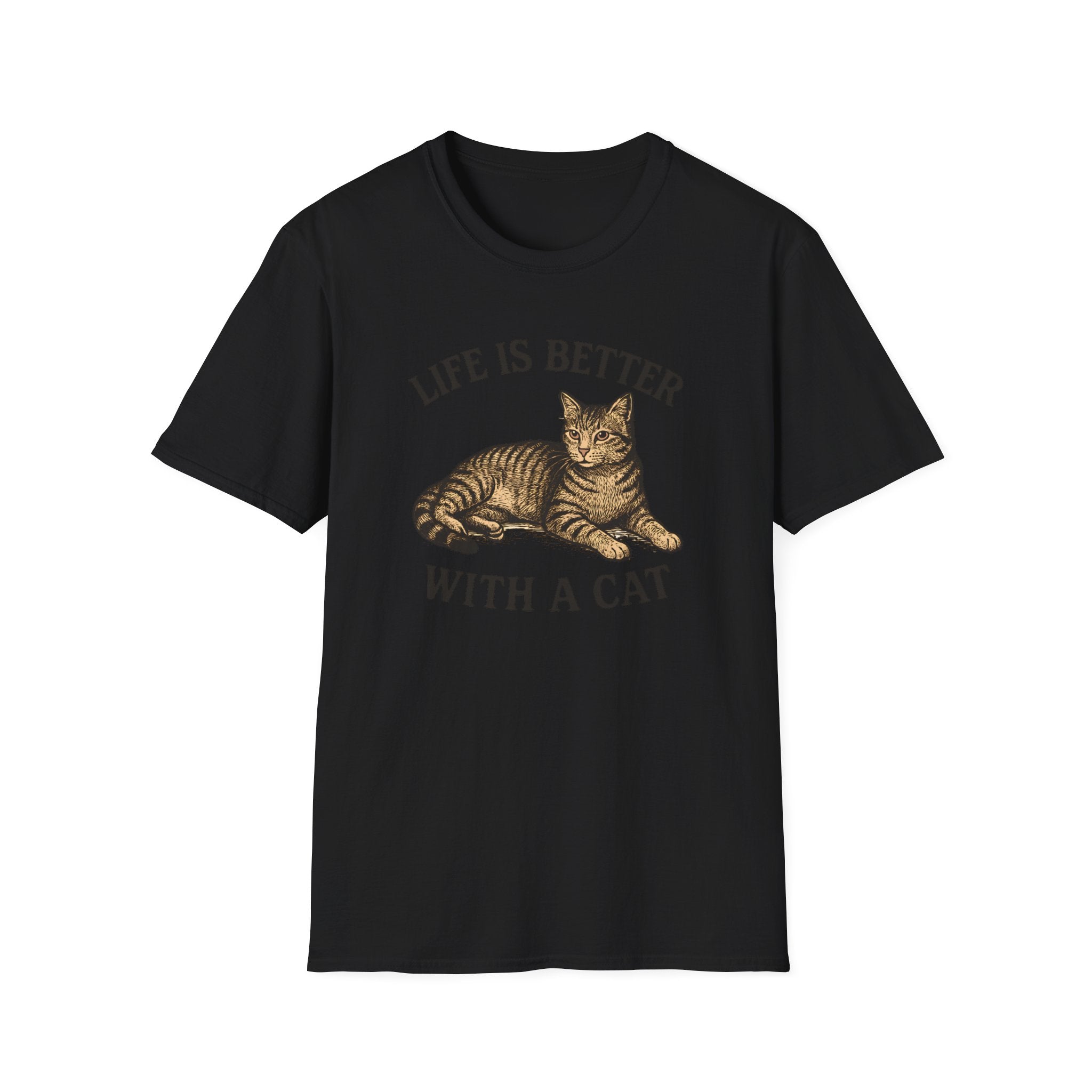 Life Is Better With a Cat T-Shirt — Vintage Tabby Cat Tee for Cat Lovers