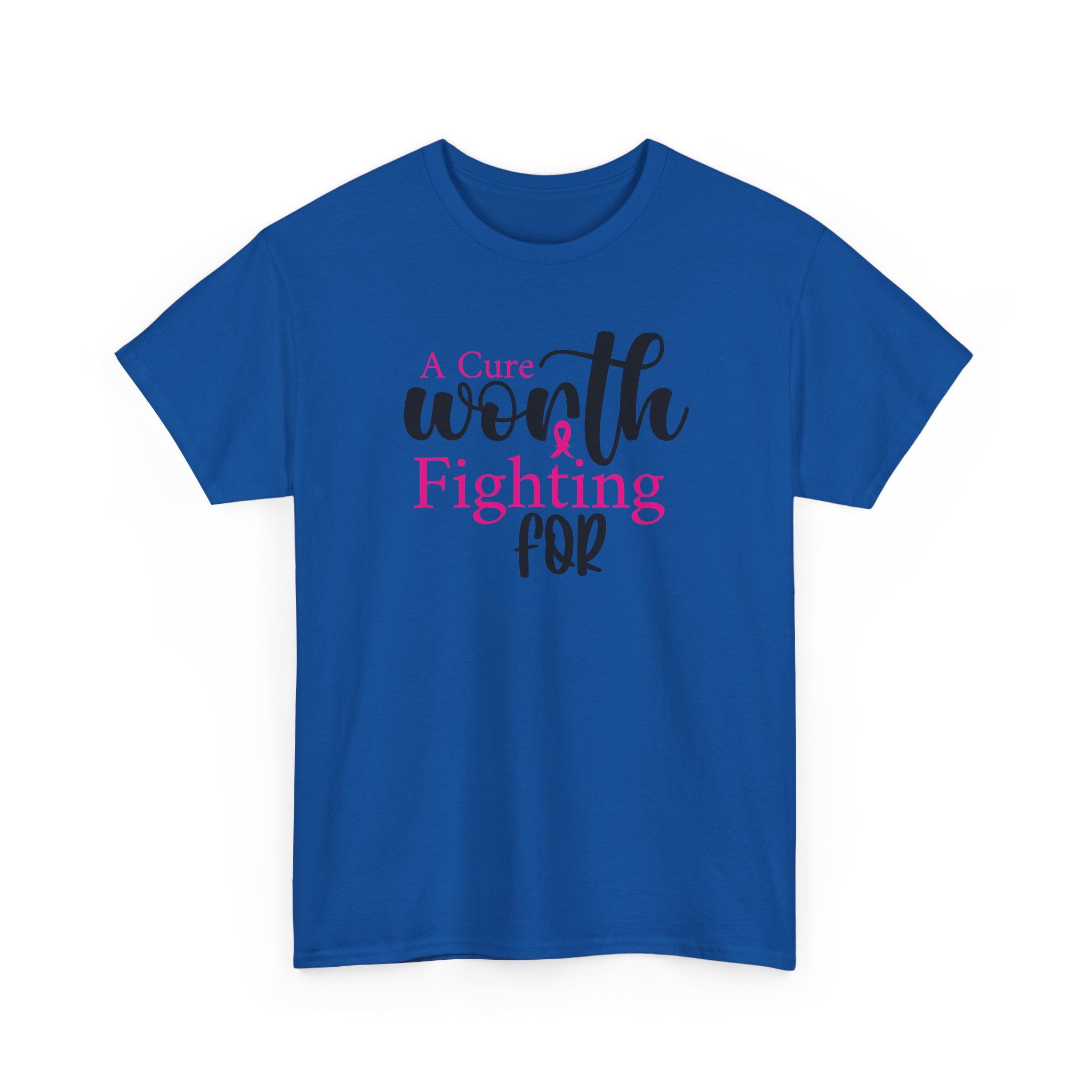 Breast Cancer Support T-Shirt — "Worth Fighting For" Pink Ribbon Tee