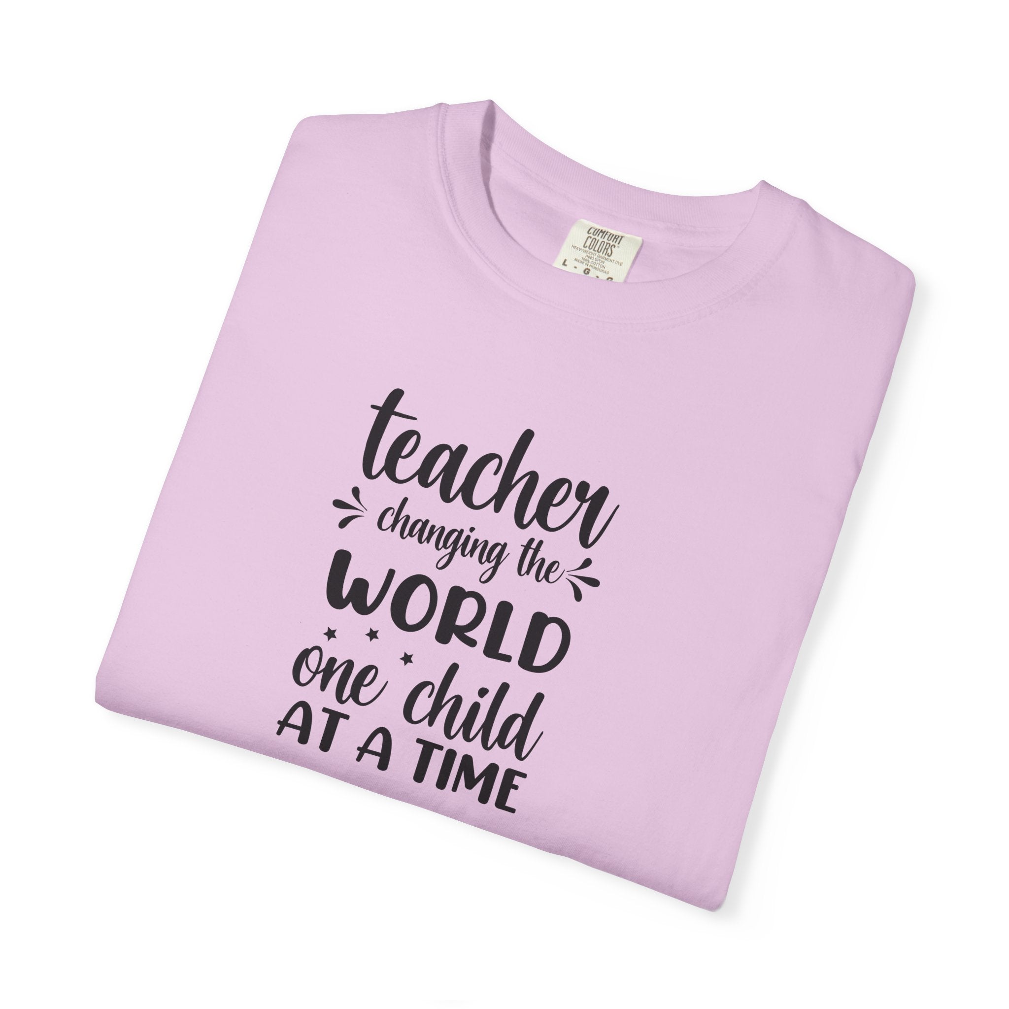 Teacher T-Shirt – "Changing the World One Child at a Time" Inspirational Educator Tee