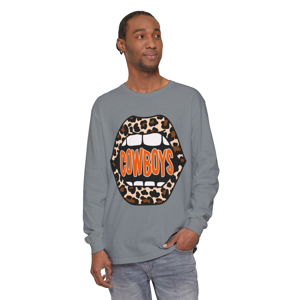 Cowboys Leopard Lips Long Sleeve Tee