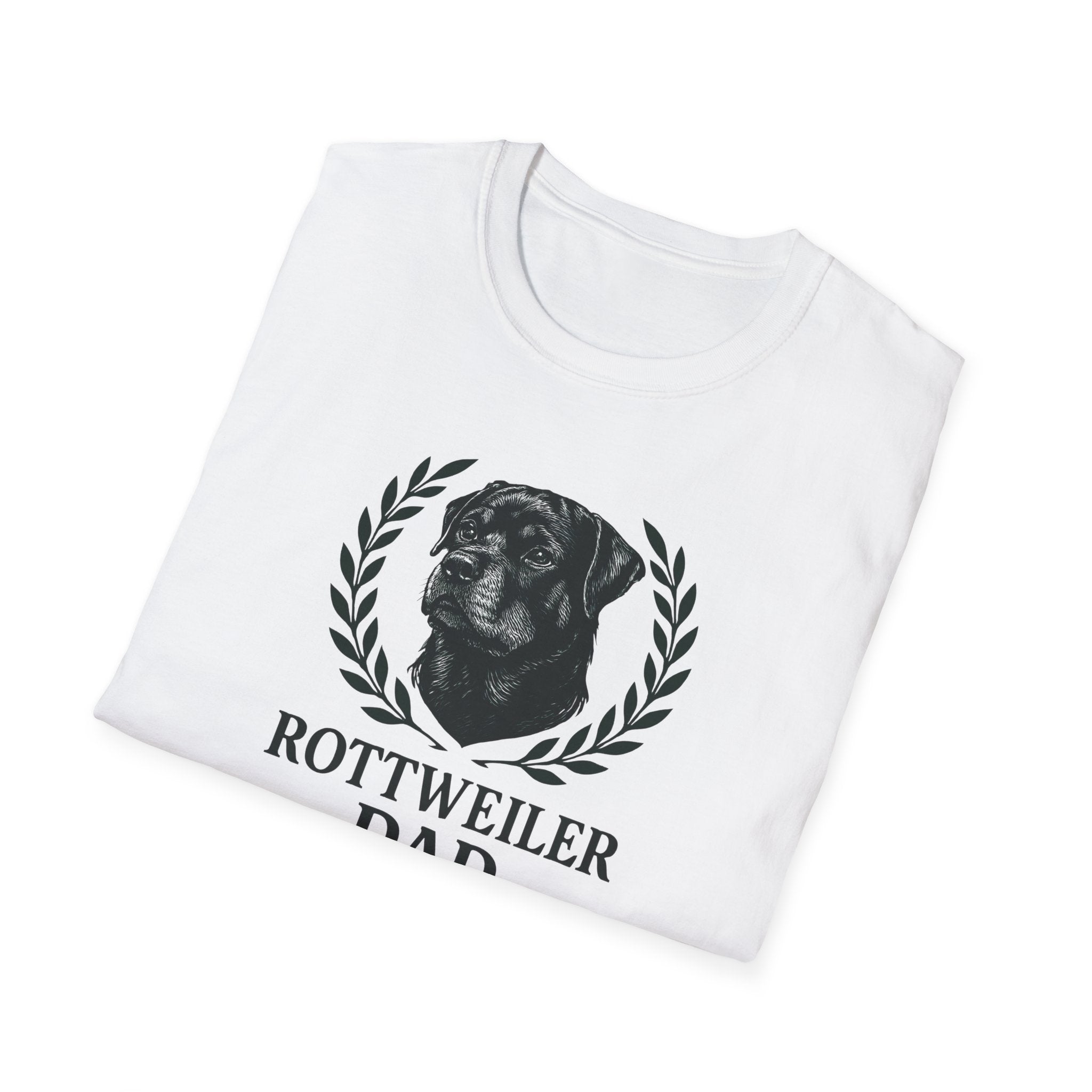 Rottweiler Dad T-Shirt — Dog Dad Tee with Rottweiler Portrait