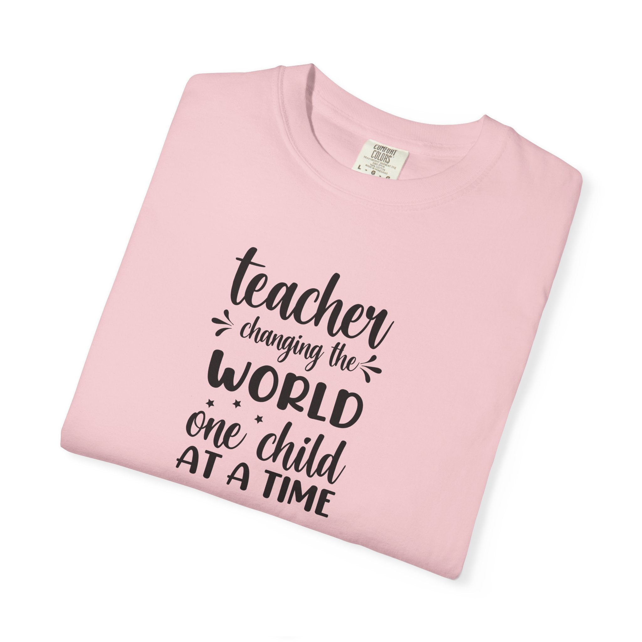 Teacher T-Shirt – "Changing the World One Child at a Time" Inspirational Educator Tee