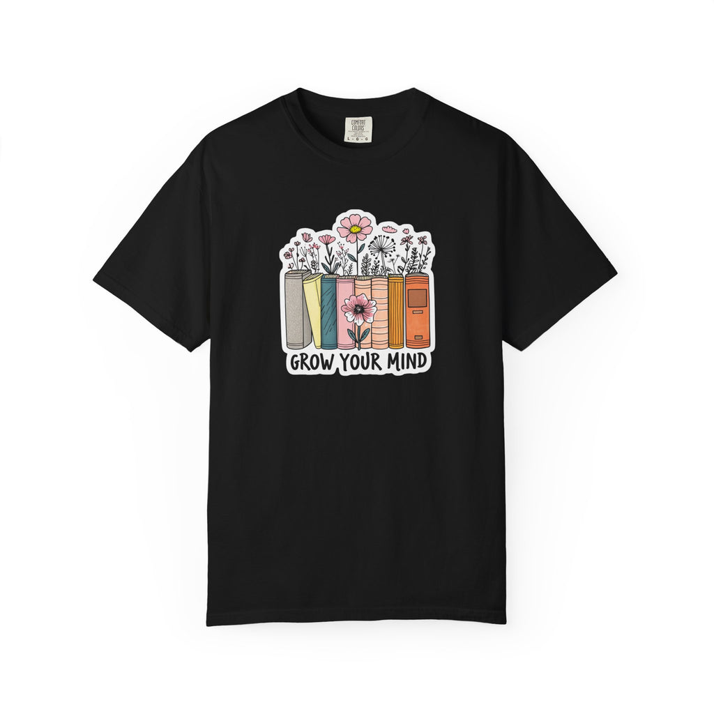 Grow Your Mind Book Stack T-Shirt