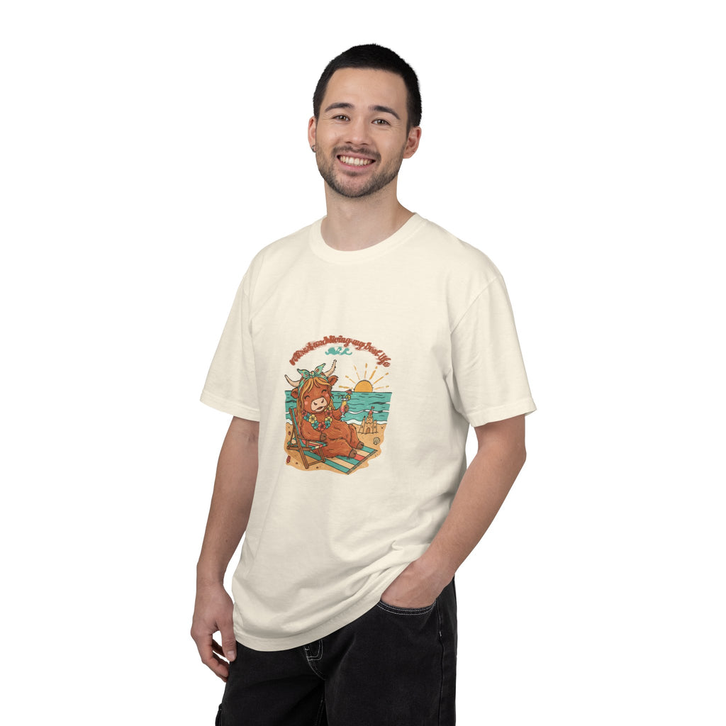 Retired Highland Cow at the Beach T-shirt