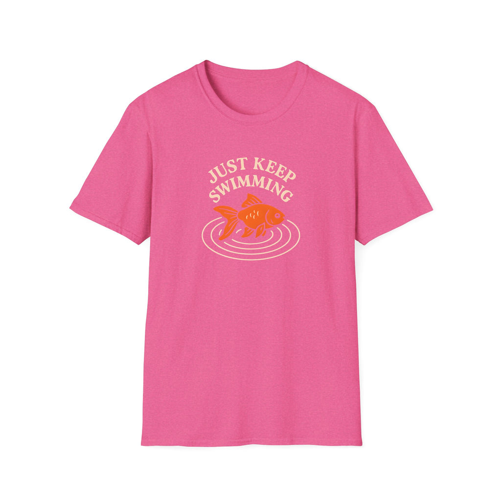 T‑Shirt — "Just Keep Swimming" Orange Fish Graphic Tee