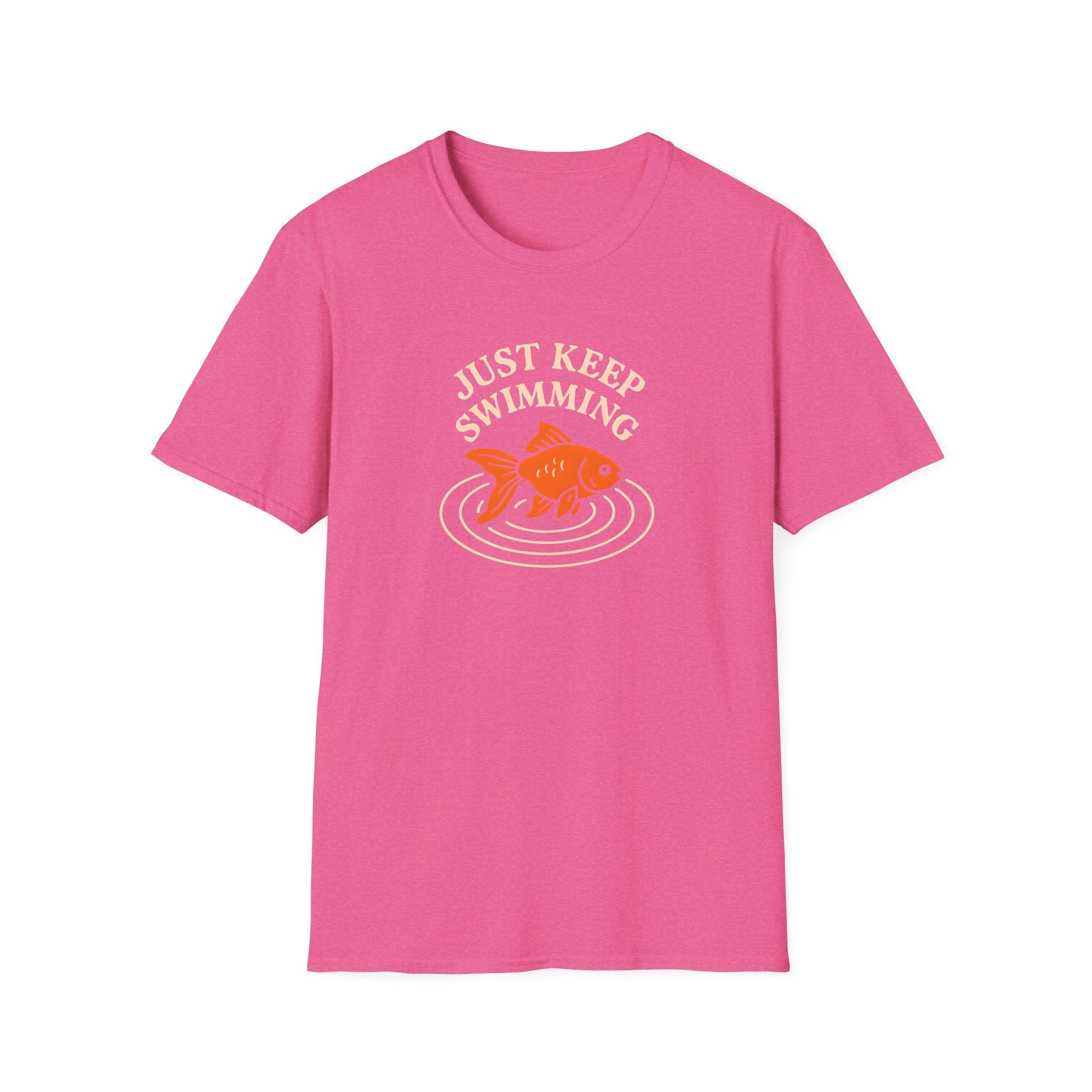 T‑Shirt — "Just Keep Swimming" Orange Fish Graphic Tee