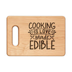 Engraved Wooden Cutting Board – "Cooking Is Love Made Edible"