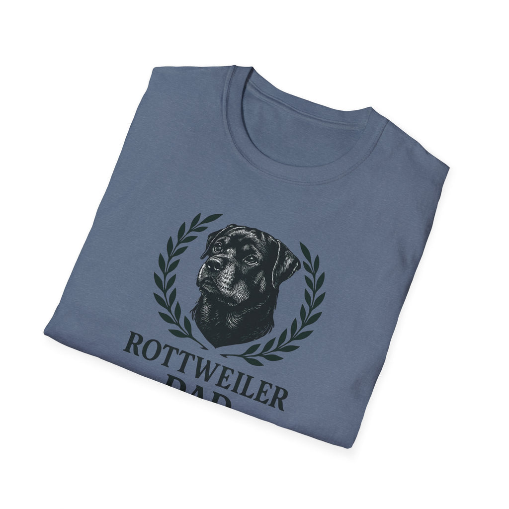 Rottweiler Dad T-Shirt — Dog Dad Tee with Rottweiler Portrait