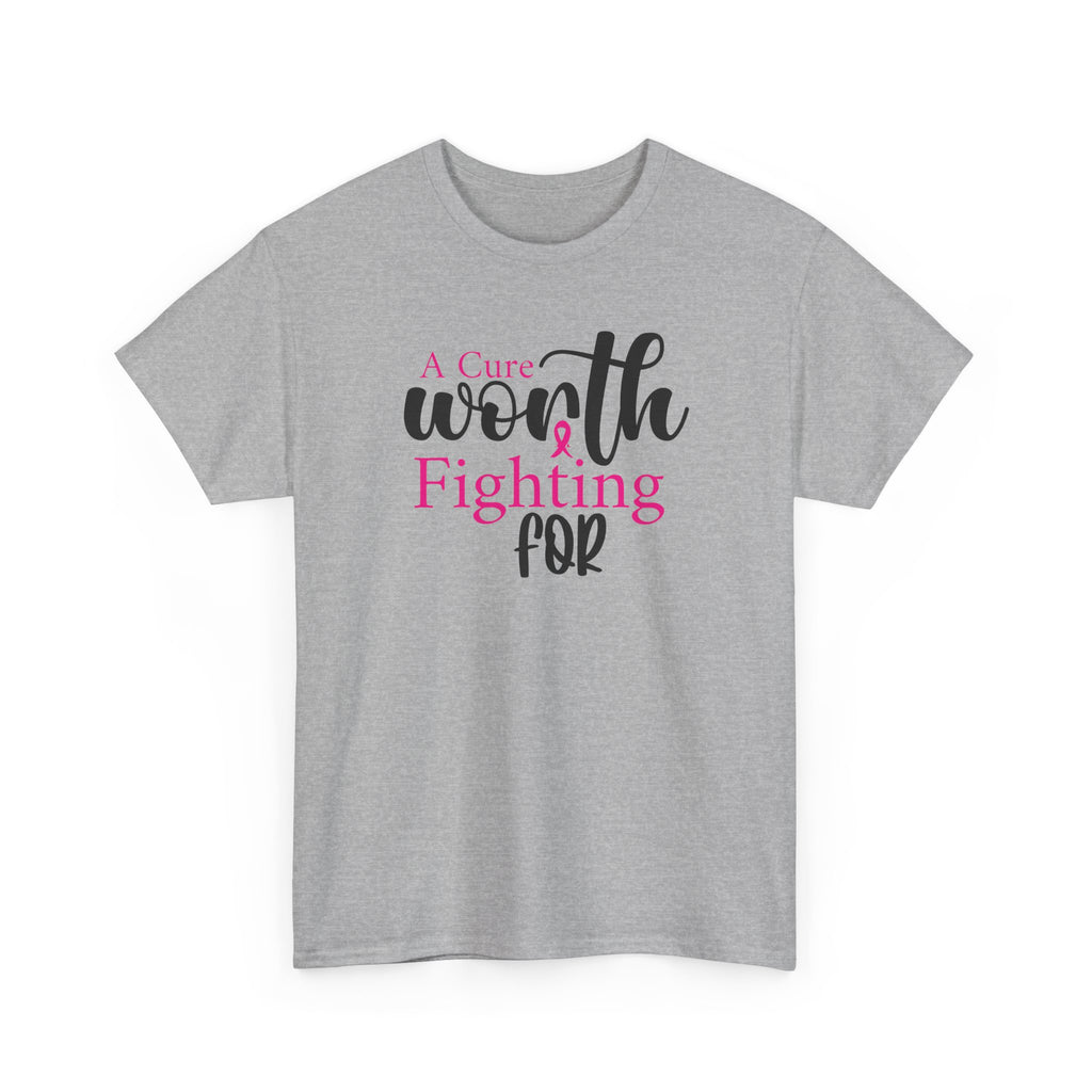 Breast Cancer Support T-Shirt — "Worth Fighting For" Pink Ribbon Tee