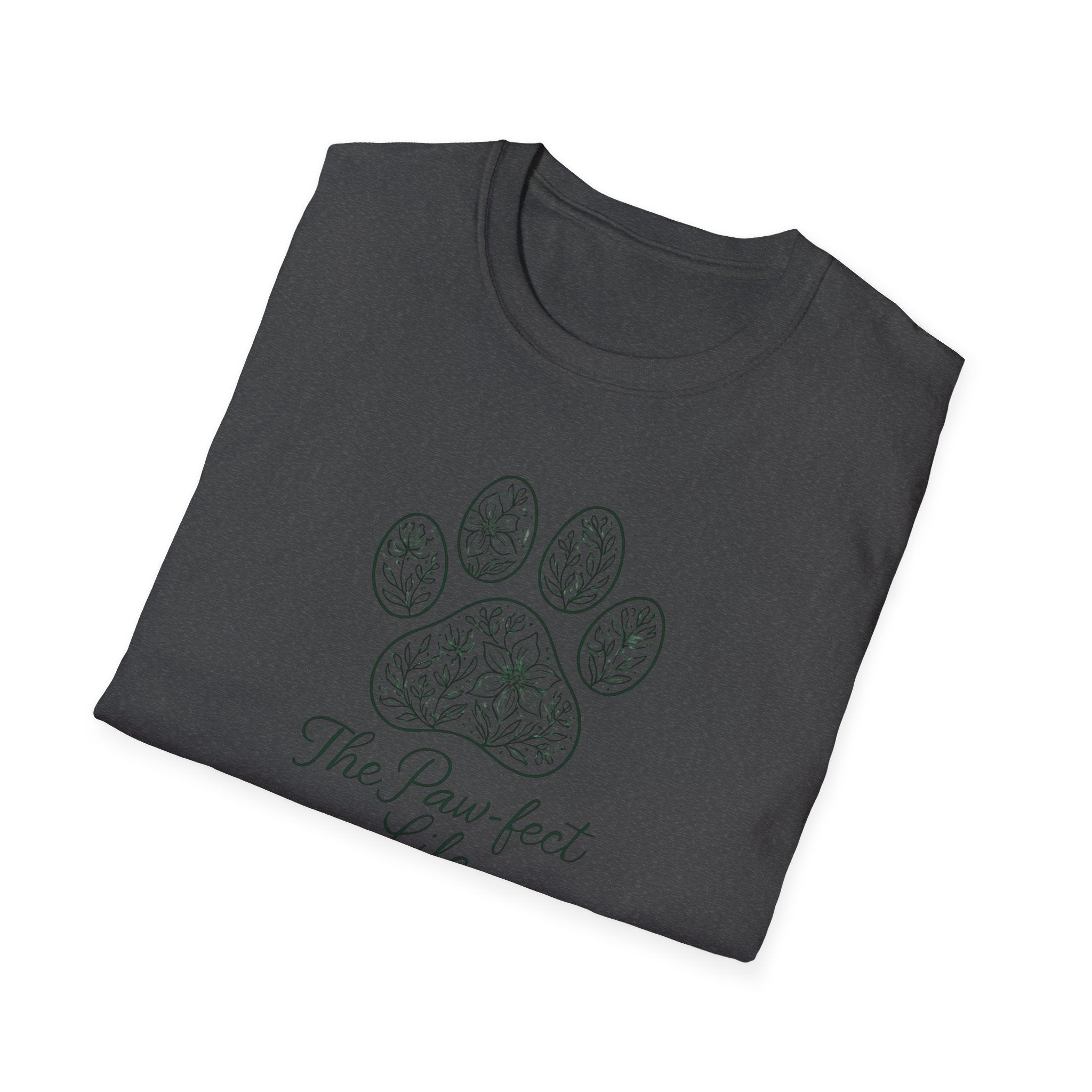 Paw-fect Life T-Shirt — Floral Paw Print Tee for Dog & Cat Lovers