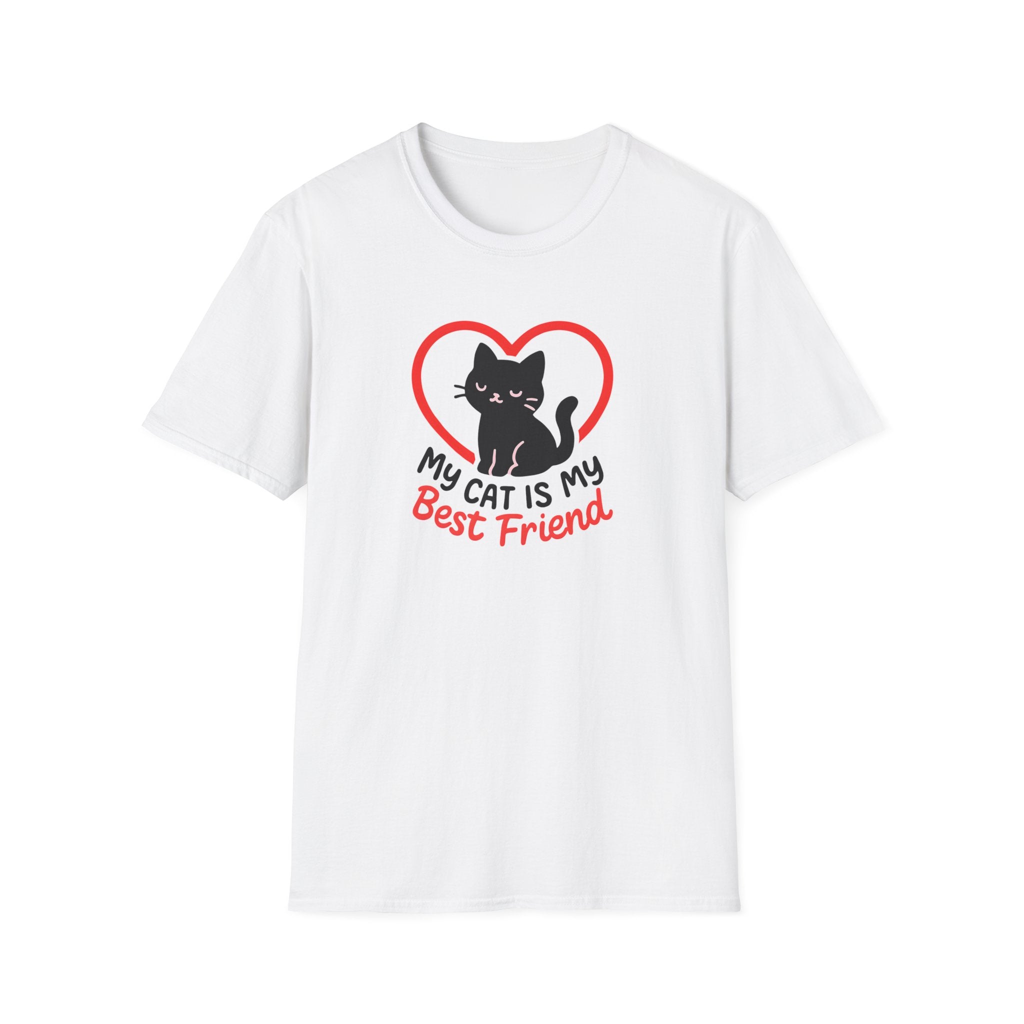 My Cat Is My Best Friend T-Shirt — Cute Cat Heart Graphic Tee for Cat Lovers