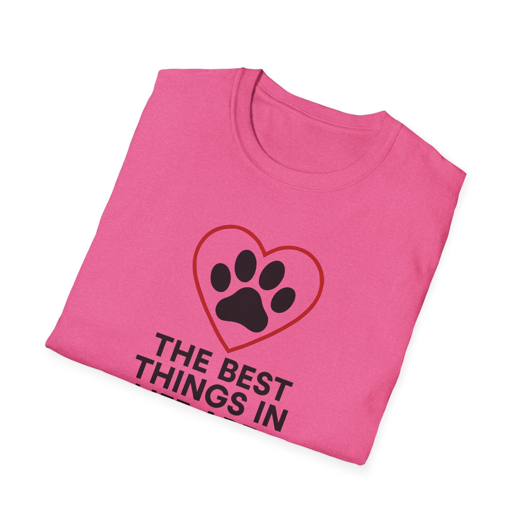 Dog Lover T-Shirt — “The Best Things in Life Are Furry” Paw Heart Tee