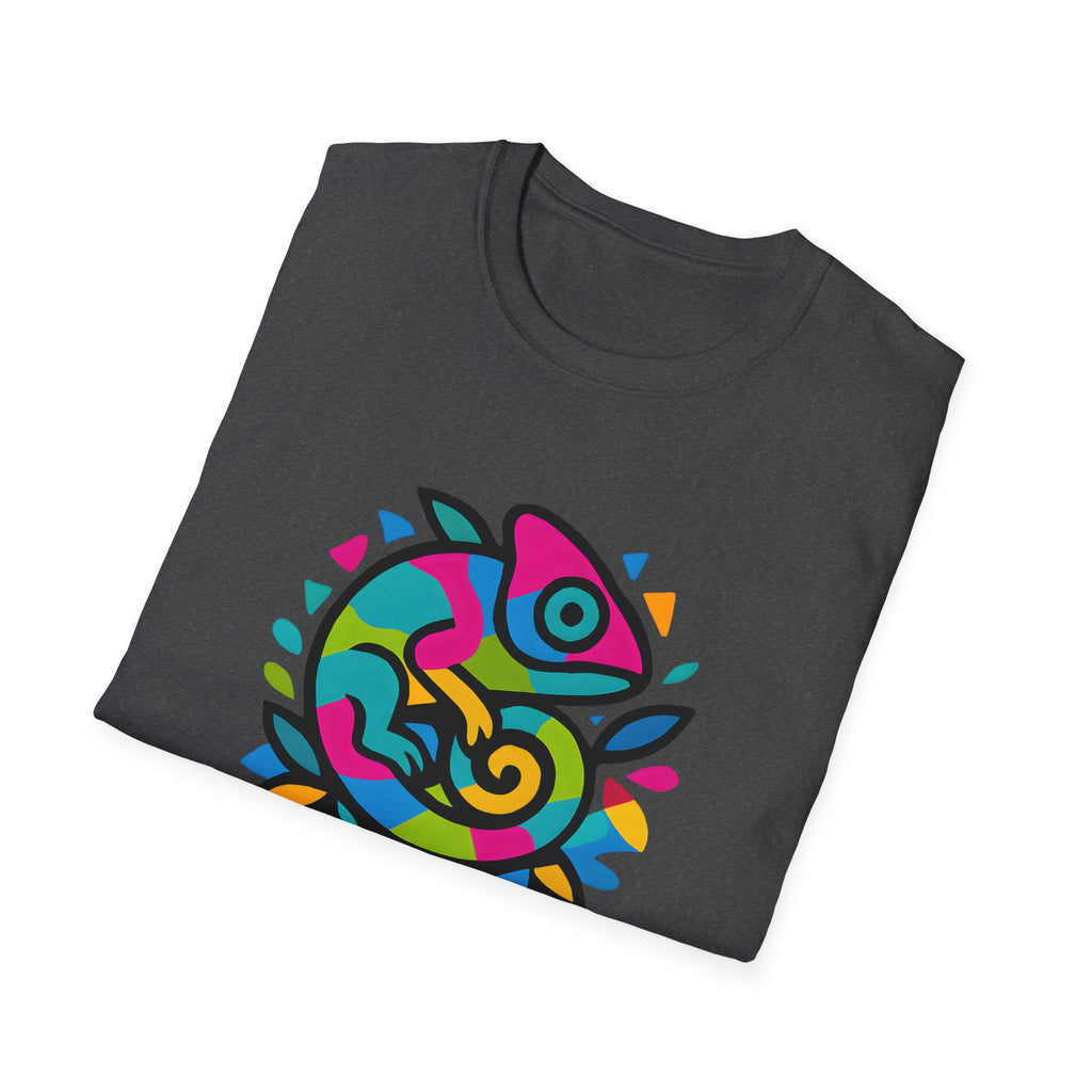 Unisex T-Shirt — 'Unleash Your Colors' Rainbow Chameleon Graphic Tee
