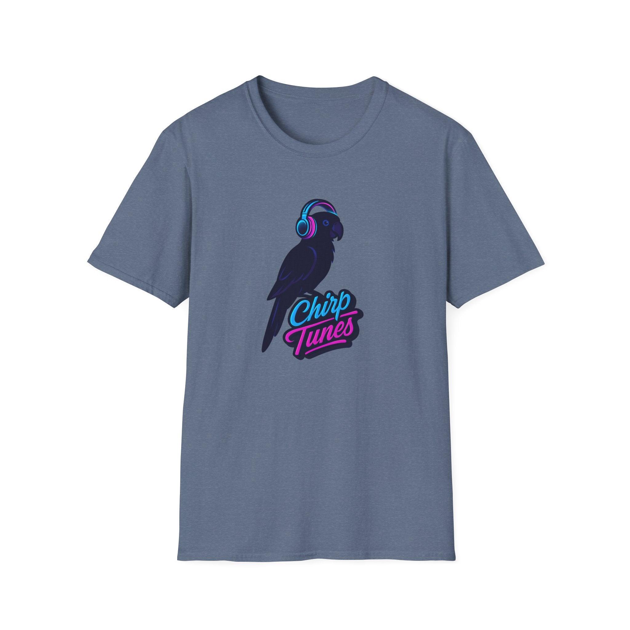 T-Shirt — 'Chirp Tunes' Parrot with Headphones Graphic Tee