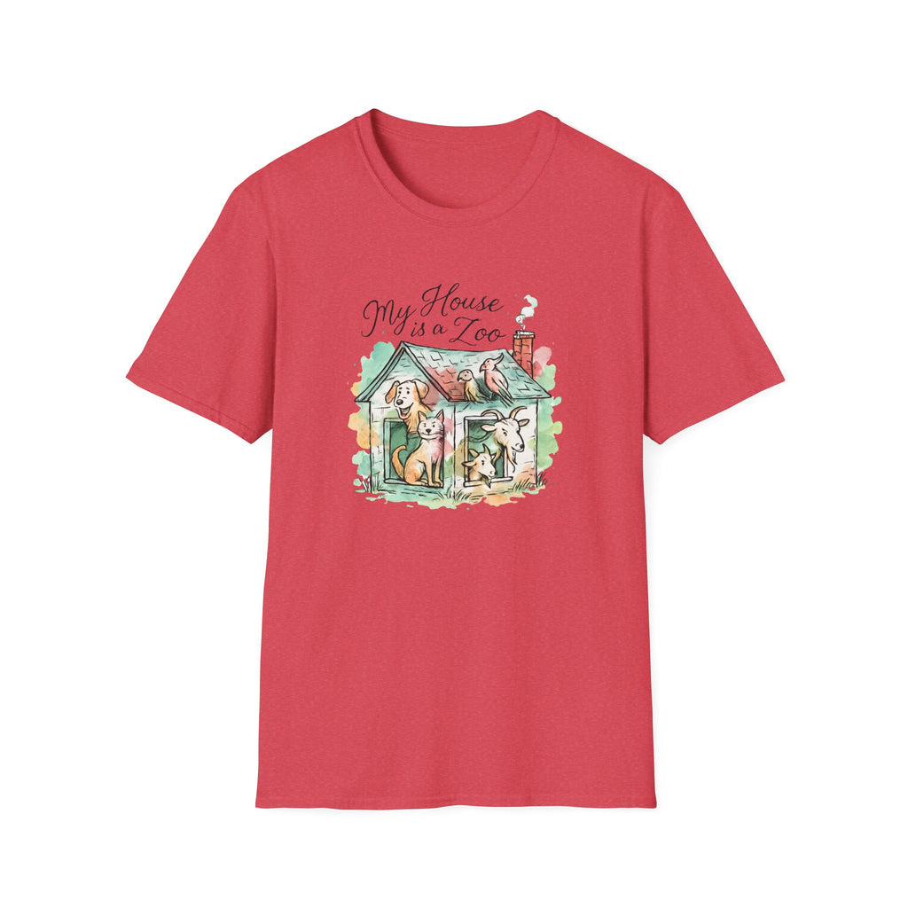 Dog House Watercolor T-Shirt — "My House is a Zoo" Cute Pet Lover Tee