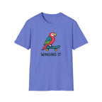 Winging It Parrot T-Shirt — Cute Skateboard Bird Graphic Tee