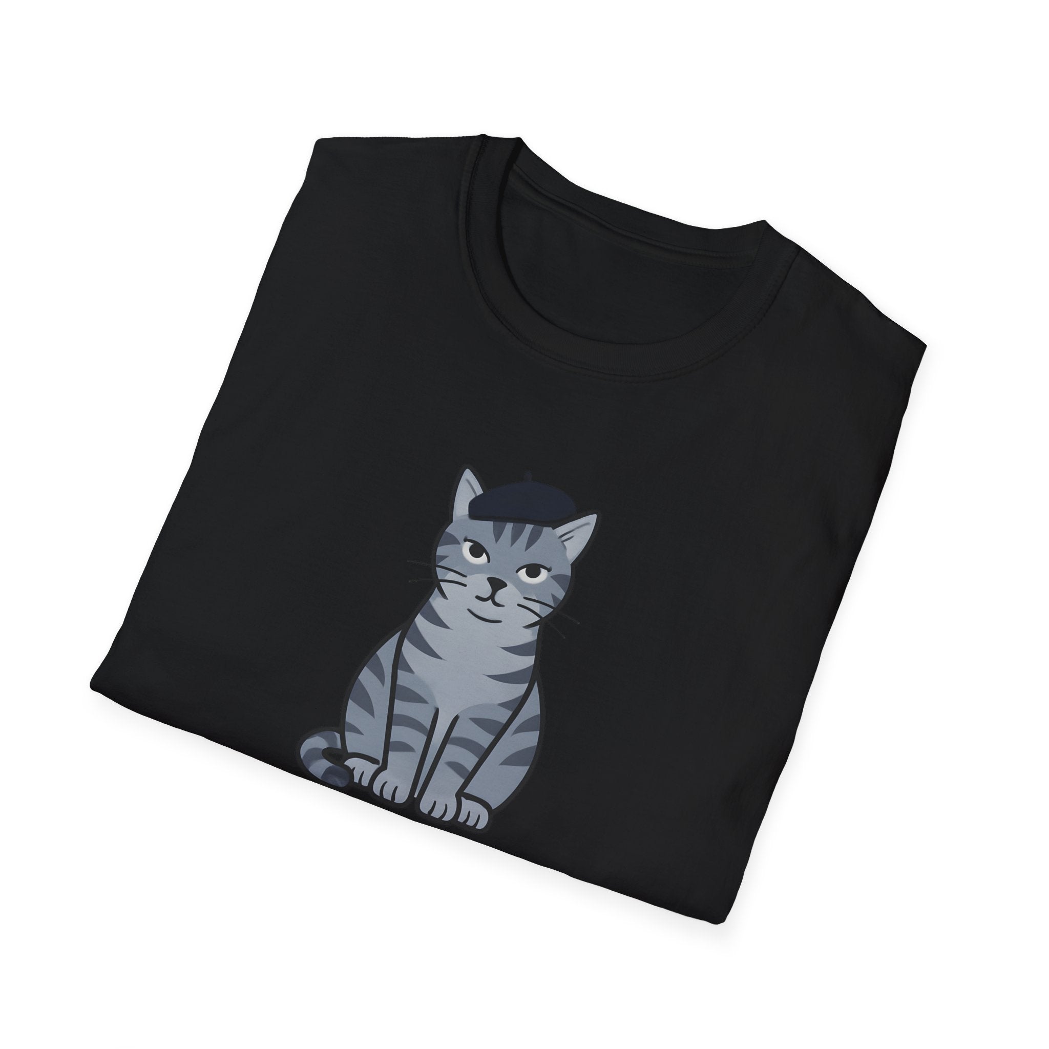 Artistic Catitude T-Shirt — Cute Gray Tabby Cat Graphic Tee