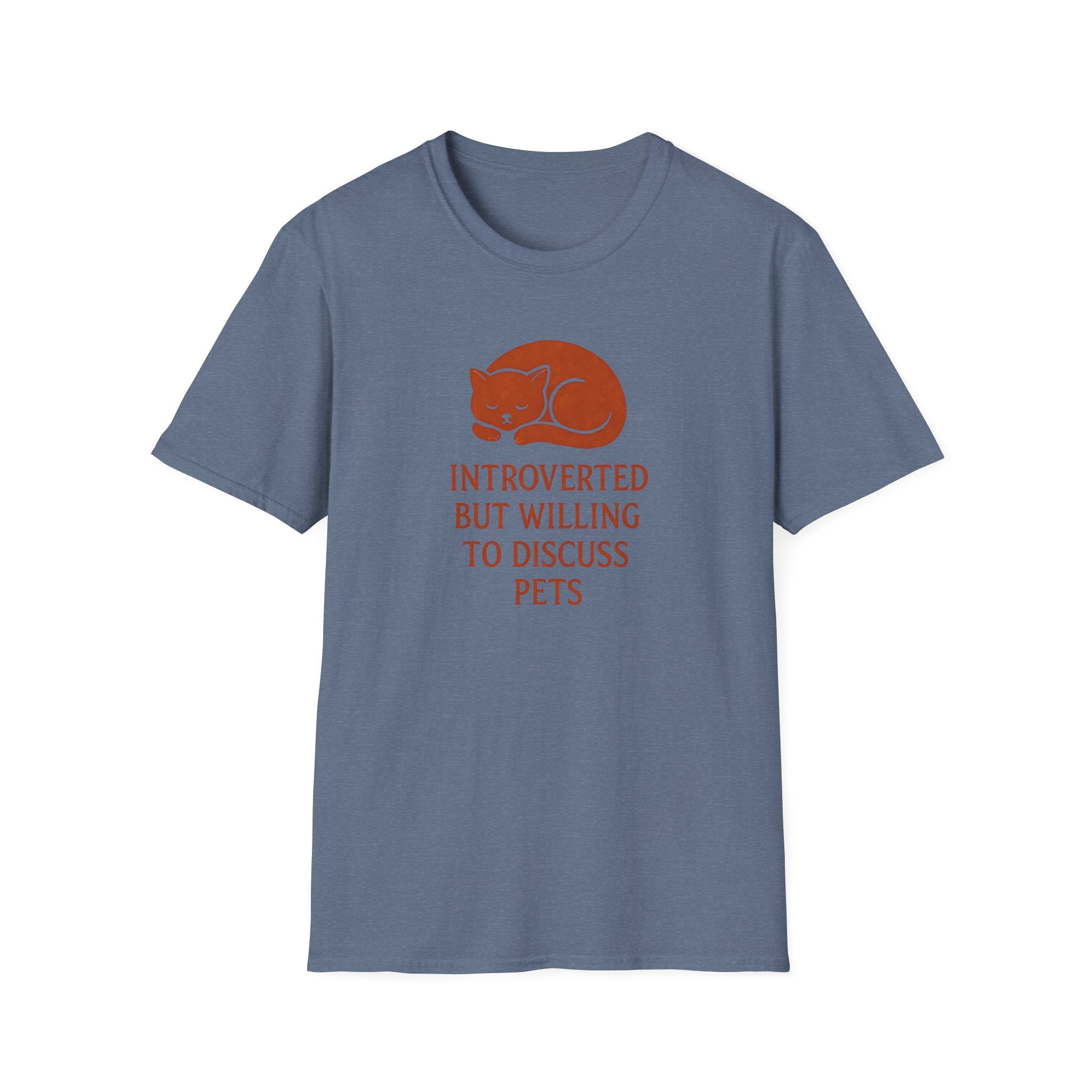 T-Shirt — "Introverted But Willing to Discuss Pets" Cat Graphic Tee