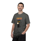 Coffee Cat T-Shirt — Cute Black Cat Holding Coffee Graphic Tee