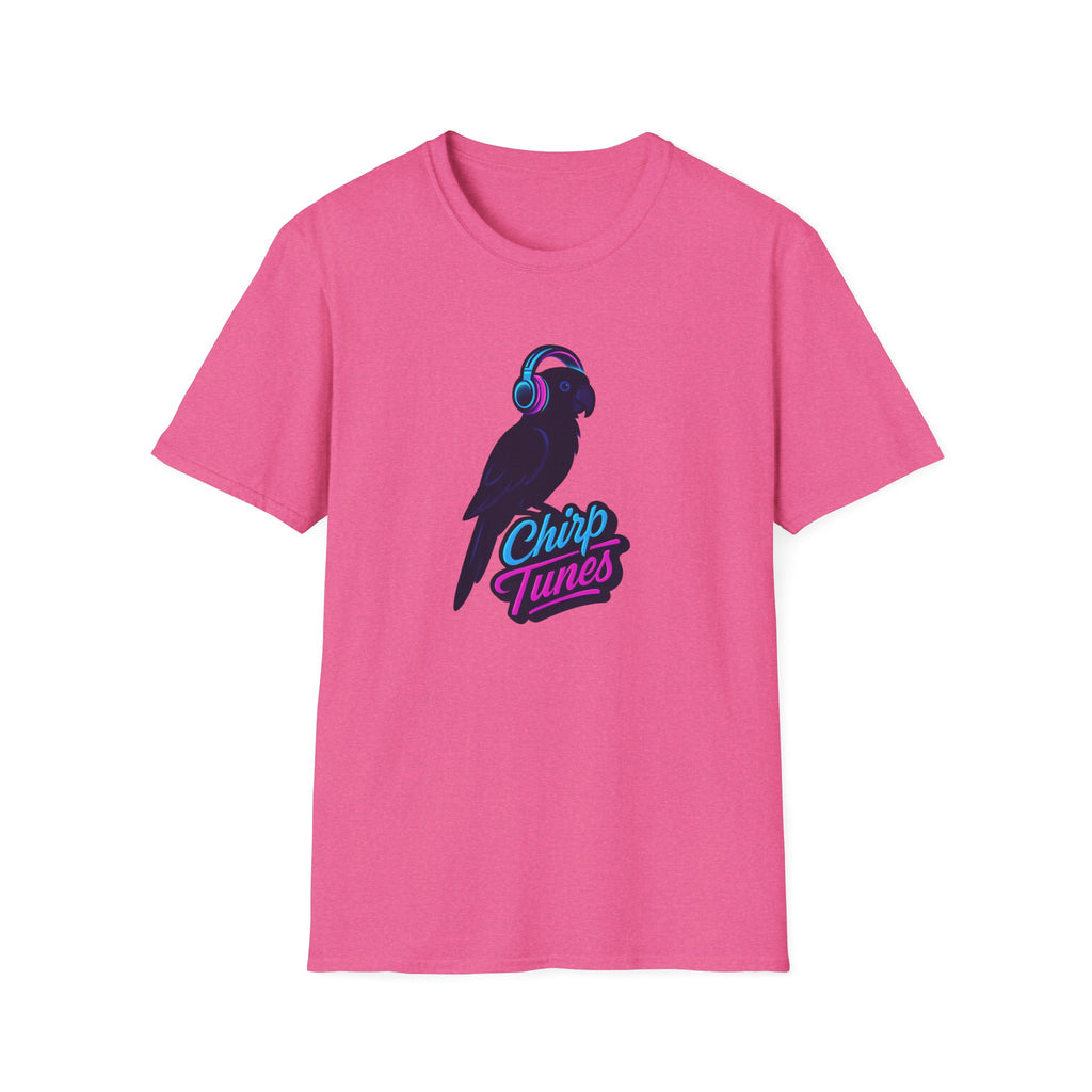 T-Shirt — 'Chirp Tunes' Parrot with Headphones Graphic Tee